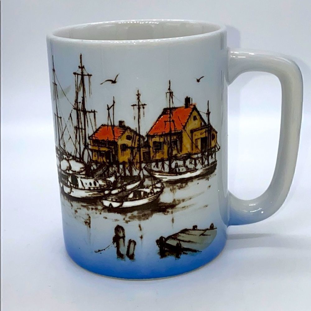 Otigiri Vintage Seaport Coffee Tea Mug Cup